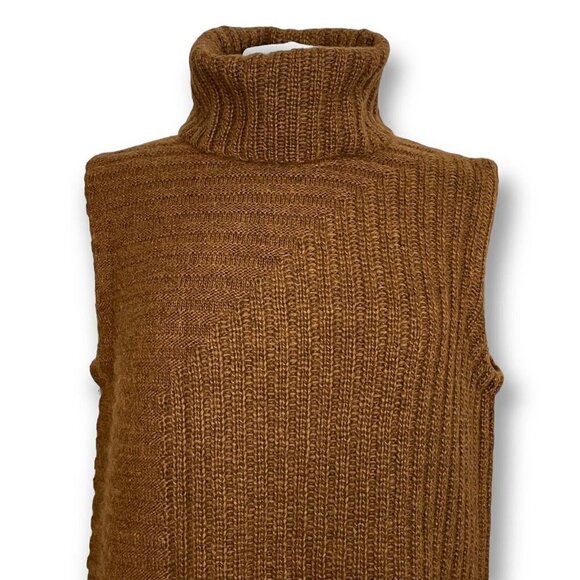 Theory Womens Brown Beylor T Caresse Sweater M Mohair Wool Turtleneck Minimalist - Picture 4 of 8
